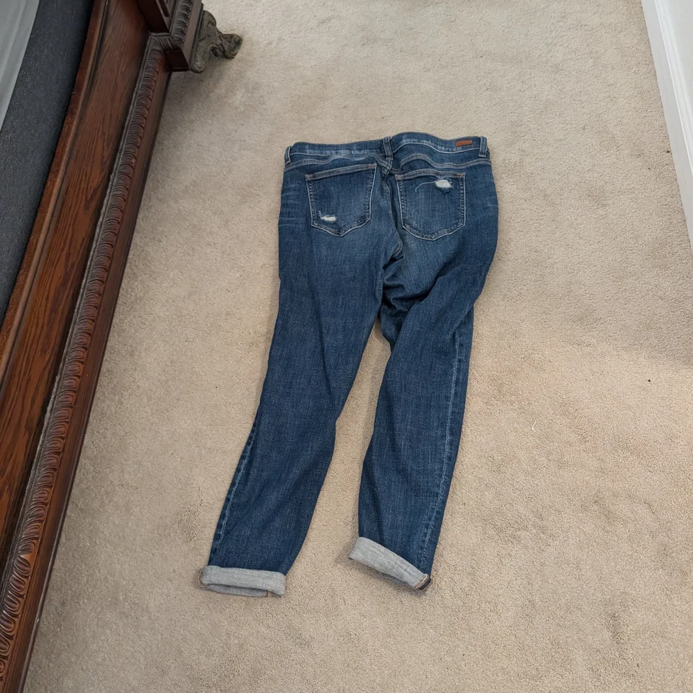 Sneak Peek Dark Blue Distressed Boyfriend Jeans - Picture 2 of 3